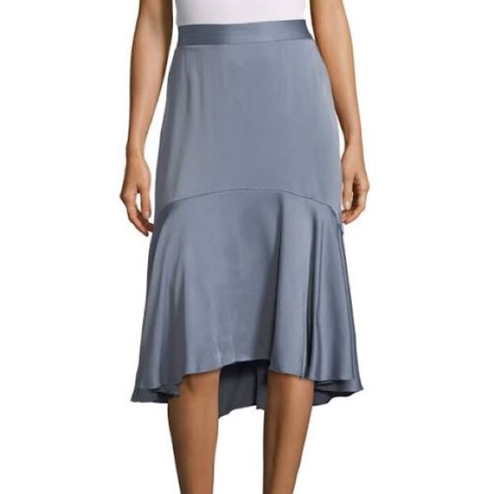 Marissa Webb Benson Flounce Hem Skirt Blue